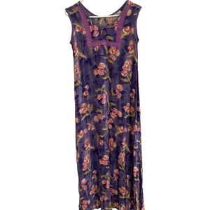 Globe Trotter Clothing Of Bali Boho Sleeveless Maxi Dress Purple Floral Size S